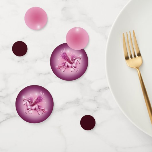 Verjaardag Roze Pegasus Fantasy Design Confetti (Groep)