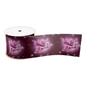 Verjaardag Roze Pegasus Fantasy Design Satijnen Lint (Spoel)