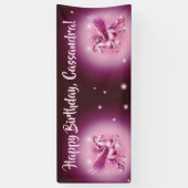 Verjaardag Roze Pegasus Fantasy Design Spandoek (Verticaal)