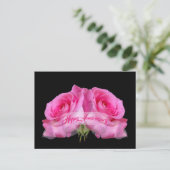 Verjaardag Roze Rozen Verzamelde Kaarten (Staand voorkant)