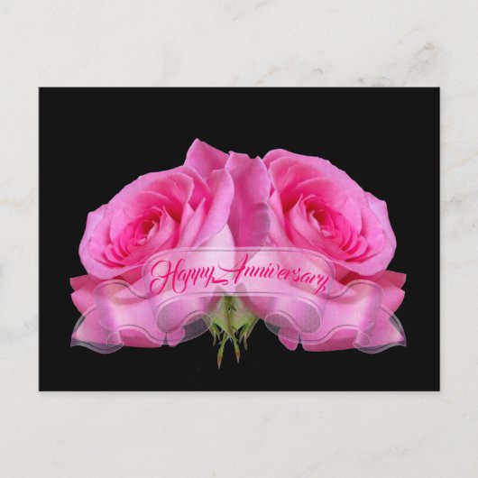 Verjaardag Roze Rozen Verzamelde Kaarten (Voorkant)