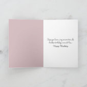 Verjaardag roze tulpen met sneeuwvlokken kaart (Binnen)