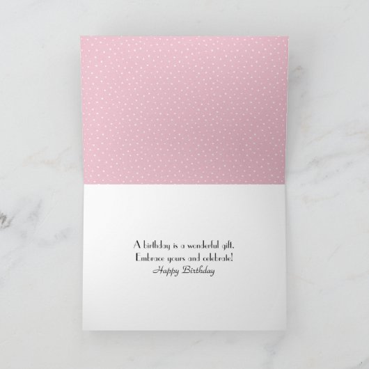 Verjaardag roze tulpen op een besneeuwde bank kaart (Binnen)