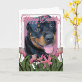 Verjaardag - Roze Tulpen - Rottweiler - Harley Kaart (Gele Bloem)