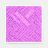 Verjaardag roze typografie voeg naam toe servet (Voorkant)