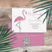 Verjaardag Roze Waterverf Let's Flamingle Simple Kaart