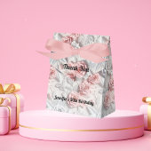 Verjaardag roze witte bloemen bedankdoosjes