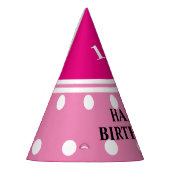  Verjaardag Roze Witte Polka Dots Feesthoedjes (Links)