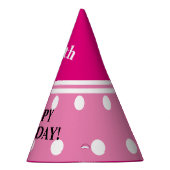  Verjaardag Roze Witte Polka Dots Feesthoedjes (Rechts)