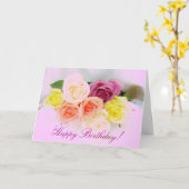 Verjaardag rozenboeket kaart (Gele Bloem)