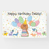 Verjaardag Ruby Cavalier King Charles Spaniel Spandoek (Horizontaal)