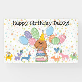 Verjaardag Ruby Cavalier King Charles Spaniel Spandoek