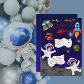 Verjaardag Ruimte Astronaut Cartoon Glossy Poster