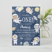 Verjaardag ruimtesafari Astronaut Kaart (Staand voorkant)