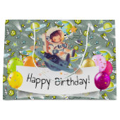 Verjaardag ruimtetijd groot cadeauzakje (Voorkant)