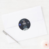 Verjaardag Ruimtevaarder Buitenruimte Elke Leeftij Ronde Sticker (Envelop)