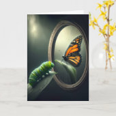 Verjaardag rups met een monarch vlinder kaart (Gele Bloem)