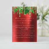 Verjaardag Rustiek Woodland Rood Groen Drips Leafs Kaart (Staand voorkant)