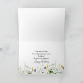 Verjaardag rustieke Barnwood met wilde bloemen Kaart (Binnen)
