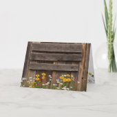 Verjaardag rustieke Barnwood met wilde bloemen Kaart (Voorkant)