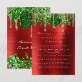 Verjaardag Rustieke Bosgrond  Rood Groene Druppels Kaart (Voorkant / Achterkant)