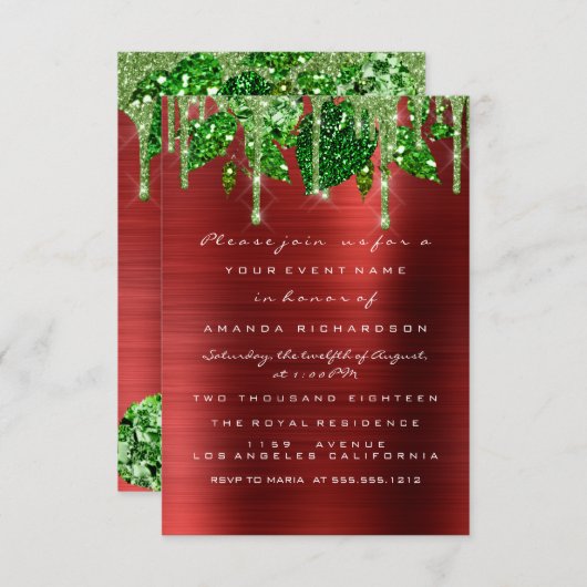 Verjaardag Rustieke Boslandschap Rood Groene Drupp Kaart (Voorkant / Achterkant)