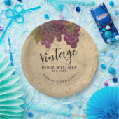 Verjaardag Rustieke Wijn Land Custom Papieren Bordje (Feest)