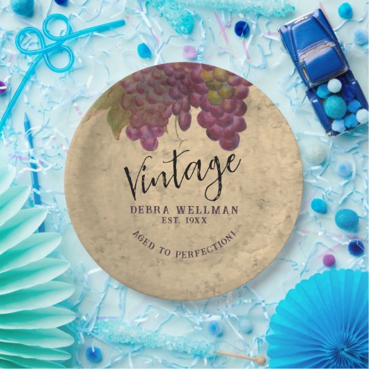  Verjaardag Rustieke Wijn Land Custom Papieren Bordje (Feest)