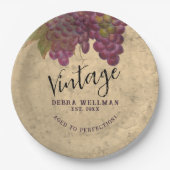 Verjaardag Rustieke Wijn Land Custom Papieren Bordje (Voorkant)