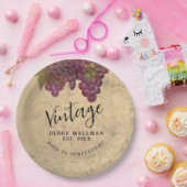 Verjaardag Rustieke Wijngaard Land Papieren Bordje (Feest)