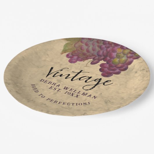  Verjaardag Rustieke Wijngaard Land Papieren Bordje (Gekanteld)