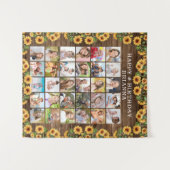 Verjaardag Rustieke Zonnebloem Houten 30 Foto Coll Wandkleed (Voorkant (horizontaal))