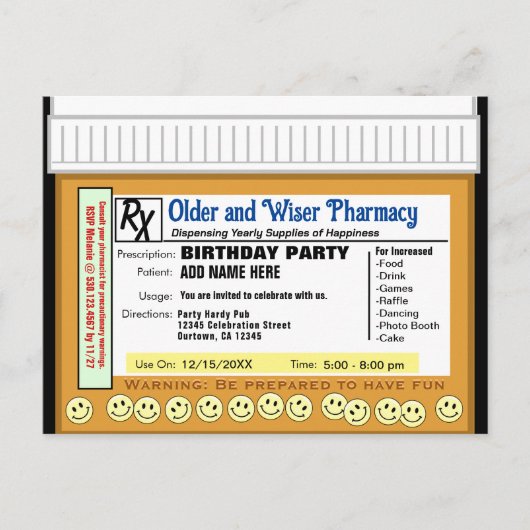 Verjaardag RX voor Plezier Briefkaart (Voorkant)