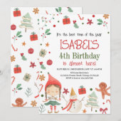 Verjaardag Santa Elf Kaart (Voorkant / Achterkant)