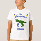 "Verjaardag-Saurus" Dinosaurus Verjaardag van het  T-shirt (Voorkant)