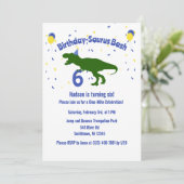 "Verjaardag-Saurus" Dinosaurus Verjaardagsfeest vo Kaart (Staand voorkant)