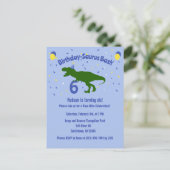 "Verjaardag-Saurus" Dinosaurus Verjaardagsfeest vo Uitnodiging Briefkaart (Staand voorkant)