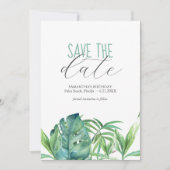 Verjaardag Save The Date Cards Tropisch thema (Voorkant)
