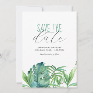 Verjaardag Save The Date Cards Tropisch thema