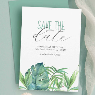 Verjaardag Save The Date Cards Tropisch thema
