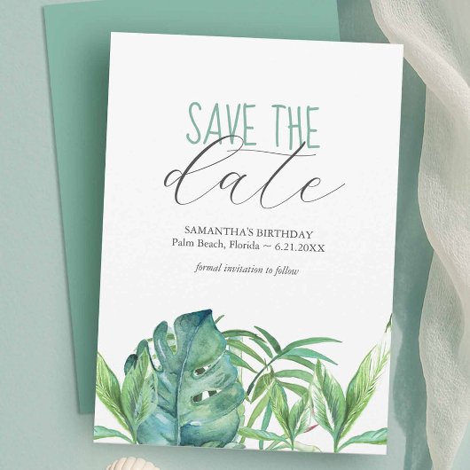 Verjaardag Save The Date Cards Tropisch thema