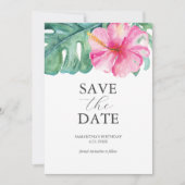 Verjaardag Save The Date Cards Tropisch thema (Voorkant)