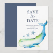 Verjaardag Save The Date Cards Whale (Voorkant / Achterkant)