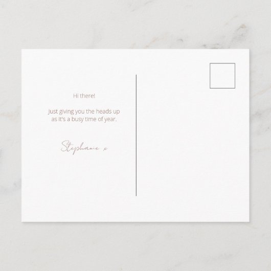 Verjaardag Save the Date Kaart Mocha & Navy (Achterkant)