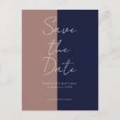 Verjaardag Save the Date Kaart Mocha & Navy (Voorkant)