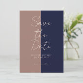 Verjaardag Save the Date Kaart Mocha & Navy Spots (Staand voorkant)