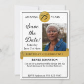 Verjaardag Save the Date Uitnodiging Foto (Voorkant)