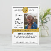 Verjaardag Save the Date Uitnodiging Foto (Staand voorkant)