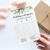 Verjaardag Scattergories bewerkbare spelkaart Kaart