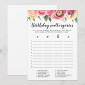 Verjaardag Scattergories bewerkbare spelkaart Kaart (Voorkant / Achterkant)